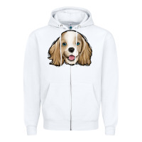 White cocker spaniel Zipper Hoodie - Jasminsmagicworld