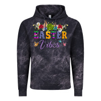 Cloud Black easter vibes and butterfly with bunny and flowers Vintage Hoodie - Artiststas
