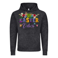 Vintage Black easter vibes and butterfly with bunny and flowers Vintage Hoodie - Artiststas