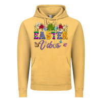 Vintage Mustard easter vibes and butterfly with bunny and flowers Vintage Hoodie - Artiststas