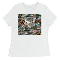White beautiful crazy Ladies Tee - CowhideDigitalArt