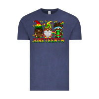 Vintage Denim June Teenth Gnomes Vintage Tee - CowhideDigitalArt