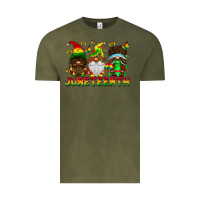 Vintage Olive June Teenth Gnomes Vintage Tee - CowhideDigitalArt