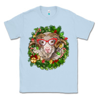 Dusty Blue Christmas merino Classic Tee - BarkalooDesign