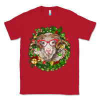 Red Christmas merino Classic Tee - BarkalooDesign