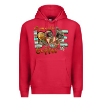 Cardinal all you need is love coffee Premium Hoodie - BarkalooDesign