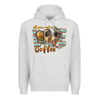 Dove Grey all you need is love coffee Premium Hoodie - BarkalooDesign
