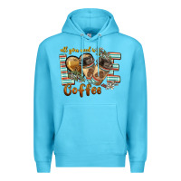 Ocean Blue all you need is love coffee Premium Hoodie - BarkalooDesign