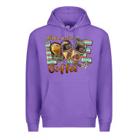 Purple all you need is love coffee Premium Hoodie - BarkalooDesign