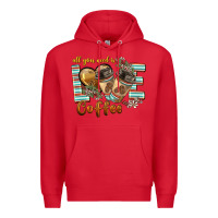 Red all you need is love coffee Premium Hoodie - BarkalooDesign