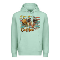Seafoam all you need is love coffee Premium Hoodie - BarkalooDesign