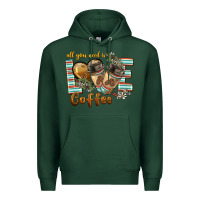 Sports Green all you need is love coffee Premium Hoodie - BarkalooDesign