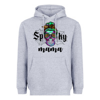 Heather Grey spooky mama skull Heavyweight Hoodie - RanaPortraitStore
