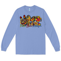 Colony Blue peace love autism Long Sleeve Tee - RacoonDesign