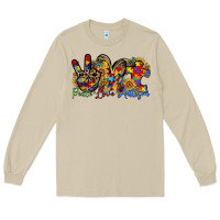 Mushroom peace love autism Long Sleeve Tee - RacoonDesign