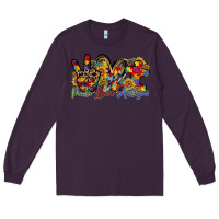 Plum peace love autism Long Sleeve Tee - RacoonDesign