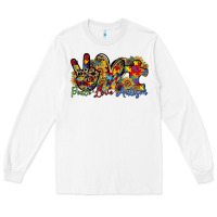 White peace love autism Long Sleeve Tee - RacoonDesign