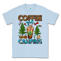 Dusty Blue Coffee And Camping Frappe Classic Tee - FaDigitalArtStudio