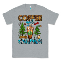 Heather Grey Coffee And Camping Frappe Classic Tee - FaDigitalArtStudio