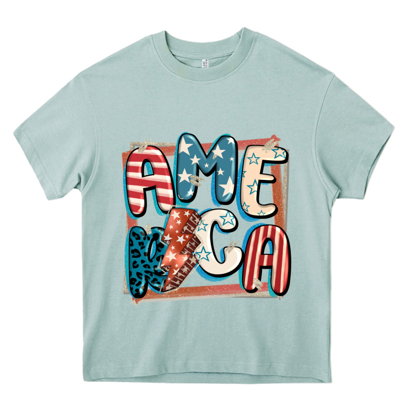 America With Lightning Bolt 4th Of July Heavy Core Tee by FaDigitalArtStudio | Teevron