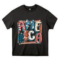 Asphalt America with lightning bolt 4th of july Heavy Core Tee - FaDigitalArtStudio