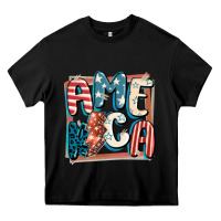 Black America with lightning bolt 4th of july Heavy Core Tee - FaDigitalArtStudio