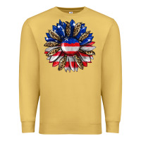 Antique Gold american flag leopard Premium Sweatshirt - RanaPortraitStore