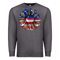 Charcoal Heather american flag leopard Premium Sweatshirt - RanaPortraitStore