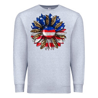 Heather Grey american flag leopard Premium Sweatshirt - RanaPortraitStore