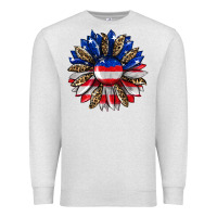 Oatmeal Heather american flag leopard Premium Sweatshirt - RanaPortraitStore