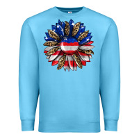 Ocean Blue american flag leopard Premium Sweatshirt - RanaPortraitStore