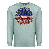 Seafoam american flag leopard Premium Sweatshirt - RanaPortraitStore