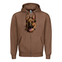 Chestnut German Shepherd Zipper Hoodie - Jasminsmagicworld