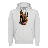 Dove Grey German Shepherd Zipper Hoodie - Jasminsmagicworld