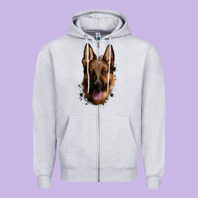 German Shepherd Zipper Hoodie Designed By Jasminsmagicworld