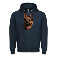Navy German Shepherd Zipper Hoodie - Jasminsmagicworld