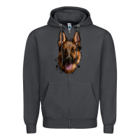 Smoke German Shepherd Zipper Hoodie - Jasminsmagicworld