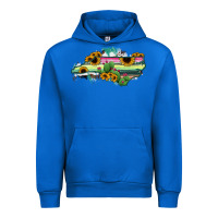 Cobalt North Carolina Map Sunflower Cactus Serape Urban Hoodie - RanaPortraitStore