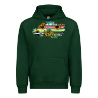 Forest Green North Carolina Map Sunflower Cactus Serape Urban Hoodie - RanaPortraitStore