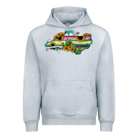 Heather Grey North Carolina Map Sunflower Cactus Serape Urban Hoodie - RanaPortraitStore