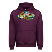 Mauve Wine North Carolina Map Sunflower Cactus Serape Urban Hoodie - RanaPortraitStore
