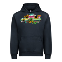 Navy North Carolina Map Sunflower Cactus Serape Urban Hoodie - RanaPortraitStore