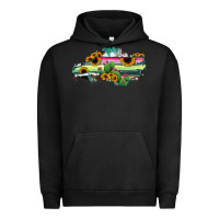 Pigment Black North Carolina Map Sunflower Cactus Serape Urban Hoodie - RanaPortraitStore