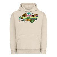 Pigment French Oak North Carolina Map Sunflower Cactus Serape Urban Hoodie - RanaPortraitStore