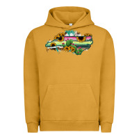 Pigment Peanut Butter North Carolina Map Sunflower Cactus Serape Urban Hoodie - RanaPortraitStore