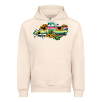 Sandshell North Carolina Map Sunflower Cactus Serape Urban Hoodie - RanaPortraitStore