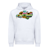 White North Carolina Map Sunflower Cactus Serape Urban Hoodie - RanaPortraitStore