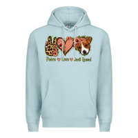 Blue Mist Peace Love Jack Russel Premium Hoodie - Jasminsmagicworld