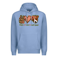 Colony Blue Peace Love Jack Russel Premium Hoodie - Jasminsmagicworld