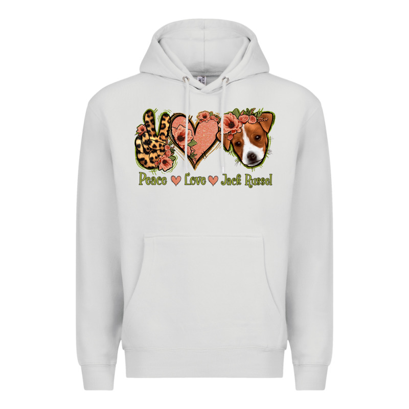 Peace Love Jack Russel Premium Hoodie by Jasminsmagicworld | Teevron
